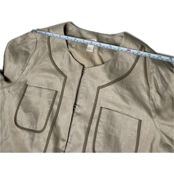 J. Crew Women’s 100% Linen Blazer Khaki 6 Small - Picture 6 of 8